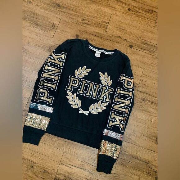 NEW PINK VS MEGA BLING RARE/ HTF SWEATER LARGE - Picture 4 of 10